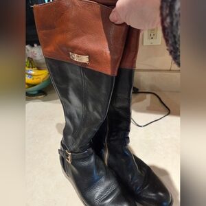 Coach Black and Brown Leather Riding Boots 6.5M